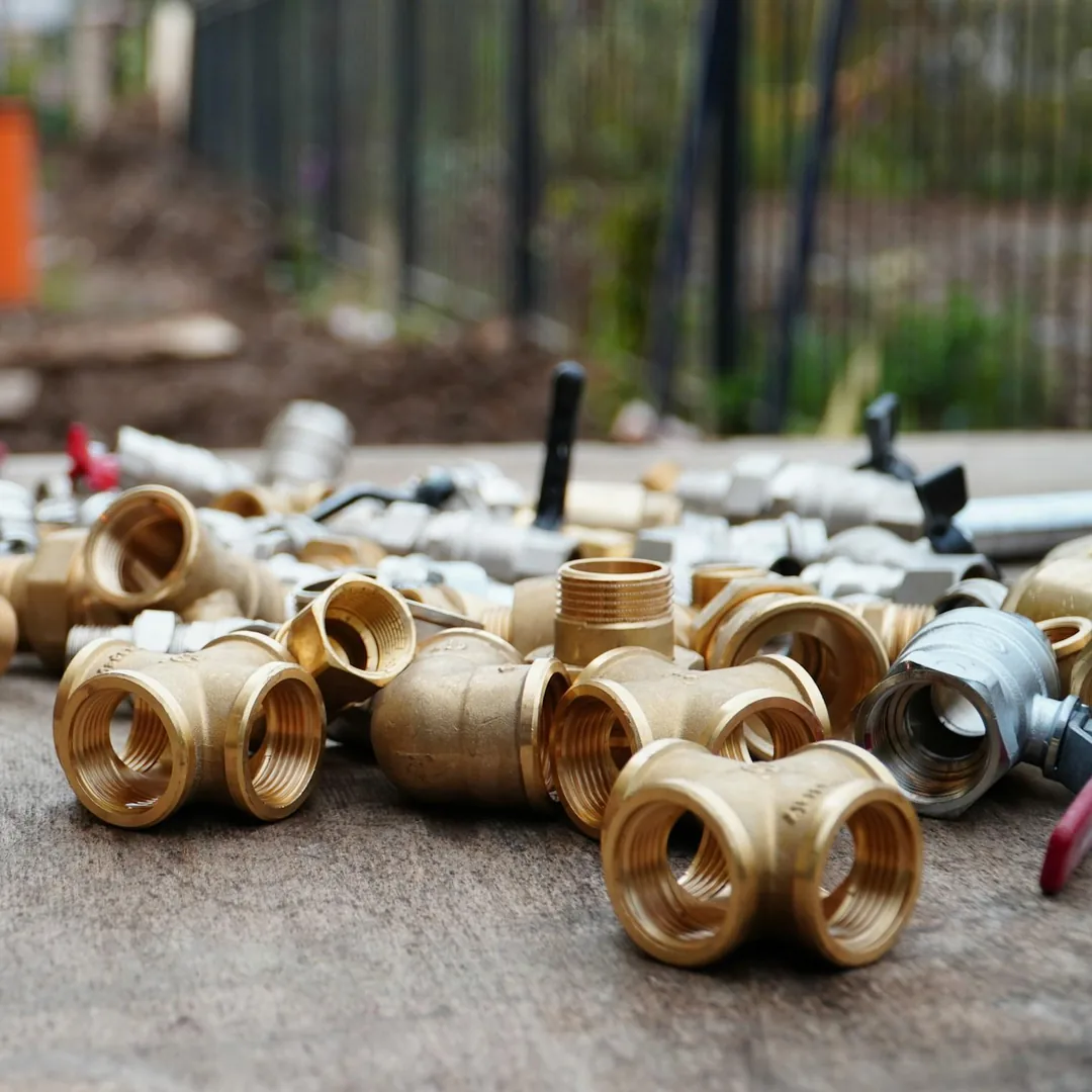 Brass scrap metal ready for recycling